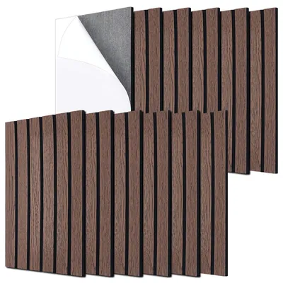 Imagen del producto de Solidchoice - Juego de 12 paneles acústicos autoadhesivos, revestimientos de pared 3D de 40 x 30 cm