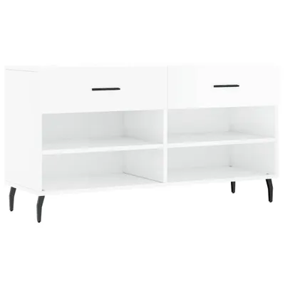 Produktbild von Schuhbank Hochglanz-Weiß 102x35x55 cm Holzwerkstoff