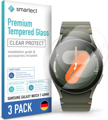 Produktbild von smartect Schutzglas Klar für Samsung Galaxy Watch 7 40mm, 3 Stück