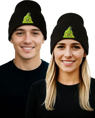 Produktbild von The Grinch Strickmütze für Herren und Damen - Head Uni Wintermütze Wollmütze Beanie Mütze Schwarz