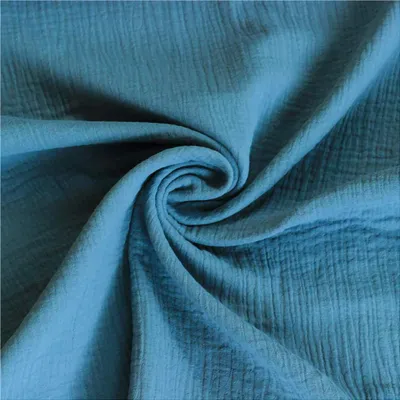 50x130cm Musselin Stoff uni Oeko-Tex zertifiziert Meterware Mulltuch mittelblau