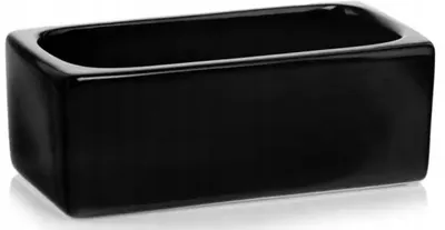 Image de Pot en céramique noir rectangulaire 25 cm Piano