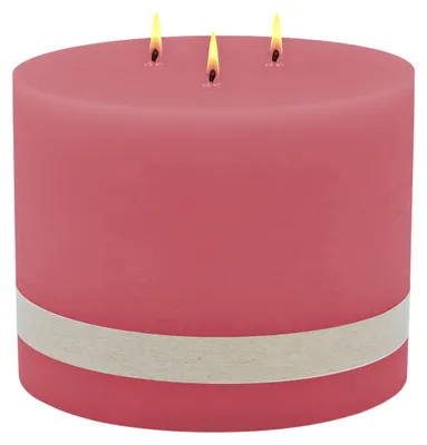 Produktbild von 1.09 3 Docht Kerze XL - ca. 14 x 14 cm - unparfümiert - Farbe: Rot