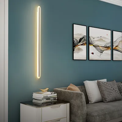 Zdjęcie produktu dla Runda - Kinkiet LED 100 cm, 39W, Złoty