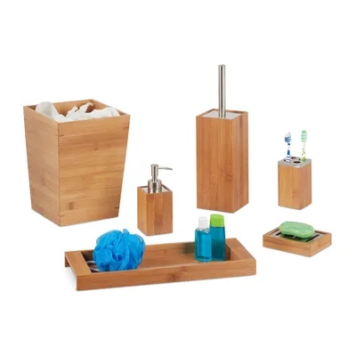 Produktbild von relaxdays Badaccessories-Set braun