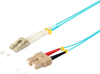 Obrázek produktu pro Duplexní propojovací kabel LC/SC 50/125µ OM3 aqua 5m