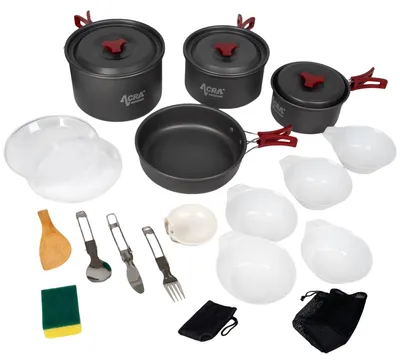 Image de Acra C22 batterie de cuisine de camping en aluminium pour 3-4 personnes