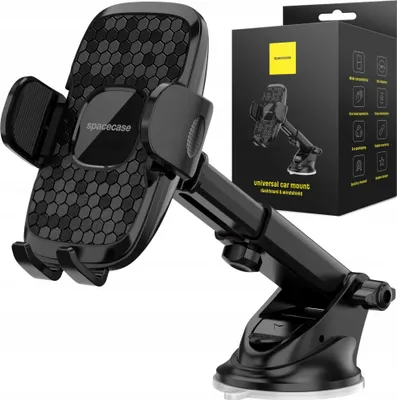 Zdjęcie produktu dla Uchwyt samochodowy na szybę deskę SPACECASE Car Holder SC13 Universal Dash/Windshield Czarny