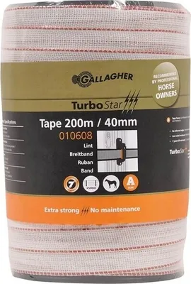 Zdjęcie produktu dla Taśma ogrodzeniowa TurboStar Gallagher (40 MM / biała) - 200 metrów
