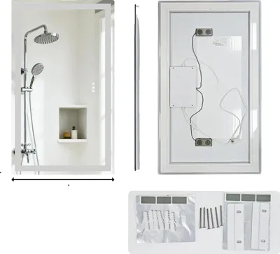 Image de Miroir de salle de bain, éclairé, haut-parleur Bluetooth, 120 x 70 cm