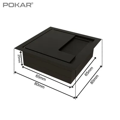 Produktbild von POKAR Kabeldurchführung Schreibtischdurchführung , Größe:80 x 80 mm