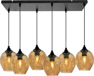 Produktbild von Candellux Schwarz und Braun Pendelleuchte Aspa für 6x E27 Glühbirne 36-00620