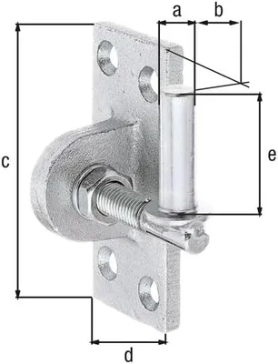 Produktbild von Alberts 318239 Kloben zum Anschrauben verstellbar um 20 mm galvanisch verzinkt, dickschichtpassiviert Dornmaß Ø13 mm Platte 105x45 mm (Packung mit 2)