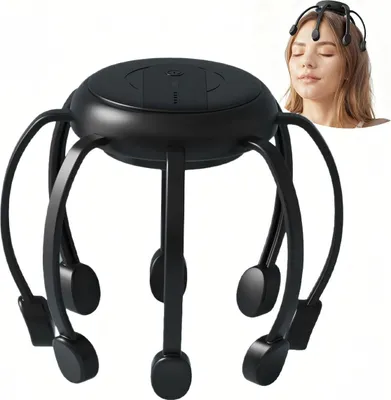 Produktbild von Elektrisches Kopfmassagegerät, Anti-Stress-360°-Rundum-Elektro-Kopfhautmassagegerät Mit 3 Modi, Für Männer, Mutter, Freundin, Ältere Menschen
