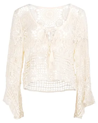 Produktbild von Bluse für Damen in der Farbe Beige, Größe S, gefertigt aus 100% Polyacryl