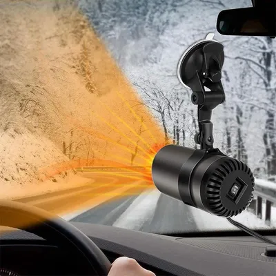 Produktbild von Minicee 12V Autoheizung 2-in-1 Heizlüfter & Scheibenenteiser Schwarz