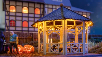 Image de Guirlande lumineuse NOCH avec 20 LED, idéale pour le modélisme et les fêtes en miniature, longueur 20 cm, compatible avec les écartements H0, TT, N, Z