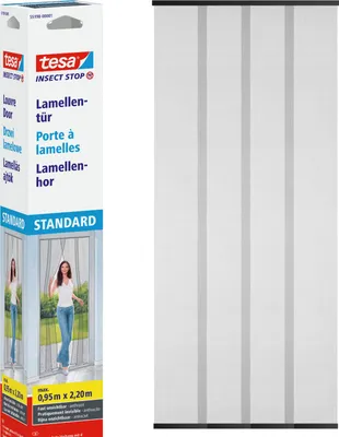 Produktbild von tesa Insektenschutz Vorhang Lamellentür Fliegengitter Balkontür grau 0,95 x 2,2m