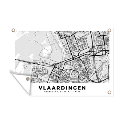 Obrázek produktu pro MuchoWow® Zahradní plakáty - Mapa města - Vlaardingen - Nizozemsko - 120x180 cm - Zahradní dekorace