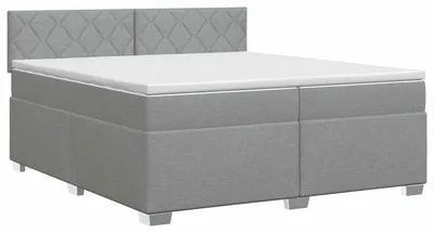 Immagine prodotto di vidaXL Letto a molle con materasso grigio chiaro 200 x 200 cm in tessuto