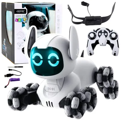 Produktbild von TOOBY Roboterhund, ferngesteuert, 360°-Lichter, Sounds, Schwarzweiß