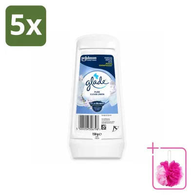 Obrázek produktu pro 5 kusů osvěžovače vzduchu Glade Gel – vůně Čisté prádlo – 150 g – výhodný balení