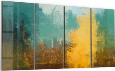 Produktbild von DEQORI Glasbild Echtglas 4x30x60 cm 'Entfremdete Landschaft' Wandbilder XXL groß