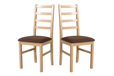 Productafbeelding van Eetkamerstoel, massief eikenhout, stoel, set van 2x Nilo 8, sonoma-kleur