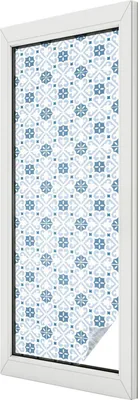 Zdjęcie produktu dla Folia witrażowa - 146x50 cm - wzór witrażowy - nieprzezroczysta dekoracyjna folia zapewniająca prywatność - samoprzylepna, ochrona przed promieniowaniem UV - dekoracje płytek