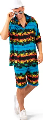 Hawaii Kostüm Aloha Shorts & Hemd für Herren von Vorne