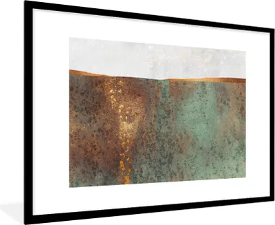 Produktbild von MuchoWow® Gerahmtes Poster Abstrakt - Luxus - Gold 90x60 cm - Poster mit Schwarzem Bilderrahmen Wandposter Rahmen Foto Bilder - Wanddekoration - Fotos