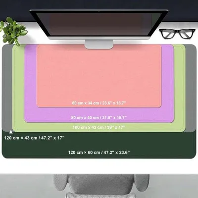 Productafbeelding van BLESWIN Lederen bureauonderlegger beschermer met antislip suède onderkant, waterdichte computerbureaumat, gemakkelijk
