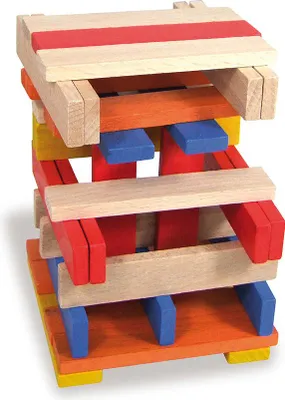 Produktbild von Vilac Holzbausteine Batibloc 100 Stück bunt kreatives Spielzeug