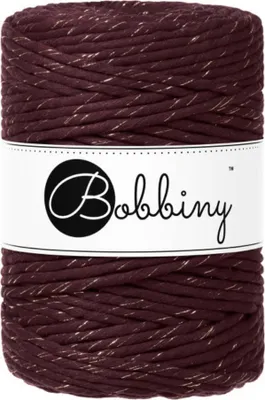 Zdjęcie produktu dla Bobbiny Macrame Cord 5 mm 100 m Golden Burgundy Sznurek