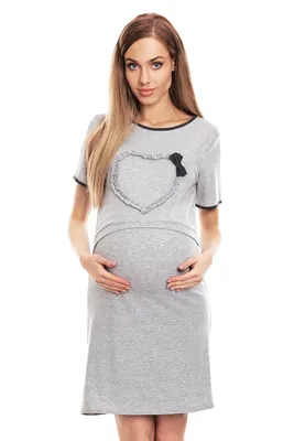 Obrázok produktu pre PeeKaBoo Dámska tehotenská nočná košeľa Fearsome šedá L/XL