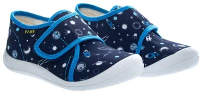 Produktbild von FARE KLASIK Kinderhausschuhe mit Klettverschluss blau – Größe 27