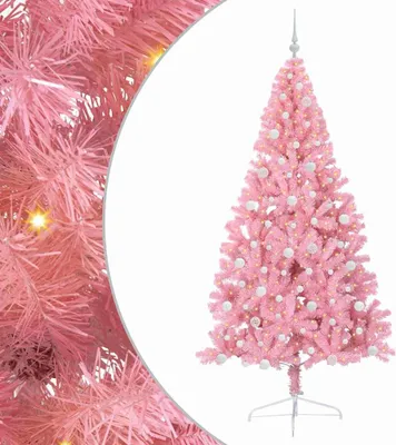 Immagine prodotto di vidaXL Albero di Natale artificiale preilluminato rosa 240 cm PVC
