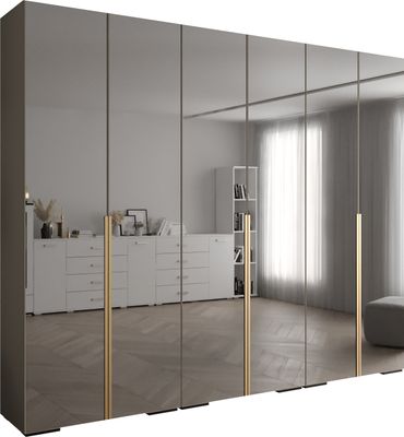 MEBLE KRYSPOL Inova 1 Schrank Spiegel - 236,7x300x47cm - Kaschmir Kaschmir Gold
