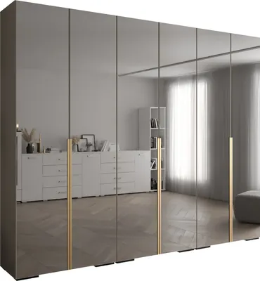 Produktbild von MEBLE KRYSPOL Inova 1 Schrank Spiegel - 236,7x300x47cm - Kaschmir Kaschmir Gold