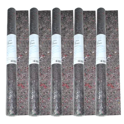 Five rolls of protective fleece material are laid out side-by-side.