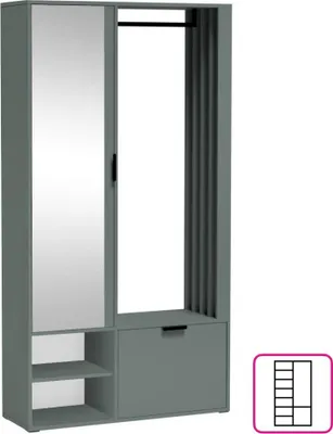 Produktbild von Kondela Garderobe mit Spiegel Muna - green stone