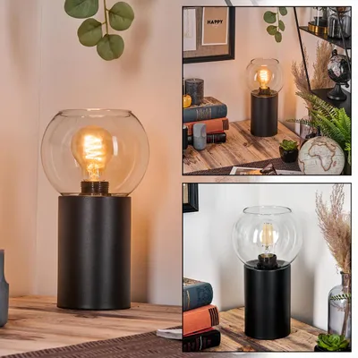 Produktbild von Cesaro Tischlampe aus Metall/Glas in Schwarz/Klar