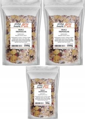 Zdjęcie produktu dla MUSLI TROPIKALNE 2,5kg Naturalne śniadanie zdrowe płatki owoce Kol-Pol