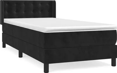 Produktbild von vidaXL Boxspringbett mit Matratze Schwarz 100x200 cm Samt
