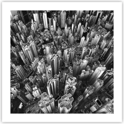 Produktbild von Poster - Poster ohne Rahmen - Wolkenkratzer mit Berge - 50x50 cm - Wand Bild - Wanddeko - Wandbilder - Kunstposter - Wandposter - Bilder - Kunstdruck - Wanddekoration - Wandbild - P2XAC50x50-4453