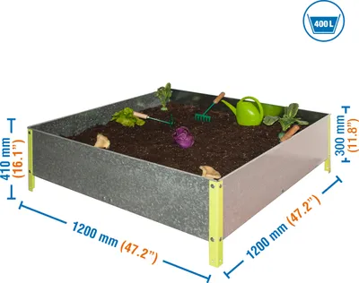 Produktbild von Simonrack Hochbeet SIMONGARDEN URBAN Metall grün, silber rechteckig 120,0 x 41,0 cm