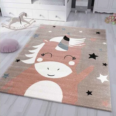 Productafbeelding van Kinderbehang met eenhoornmotief - Pluizen tapijt voor kinderkamers