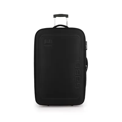 Produktbild von GABOL, Koffer, schwarz, 76 cm, 110 Liter, 3,2 kg, mit Dehnfalte, 2 kugelgelagerte Rollen, Nylon-Polyestergewebe, 76x47x28/32 cm, formstabil, 1 Hauptfach, Zahlenschloss
