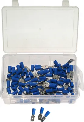 Produktbild von 100 x Kabelschuhe Presskabelschuhe Sortiment TYP FLACHSTECKER BLAU 1,5-2,5 mm²