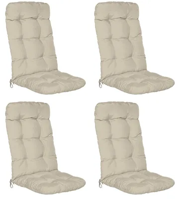 Produktbild von Beautissu 4er Set Hochlehner Auflagen Flair HL, 120x50x8cm, Natur